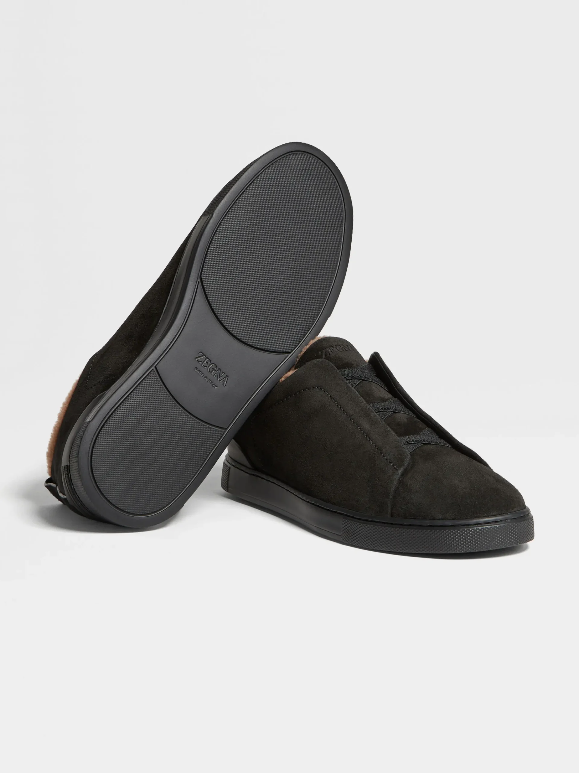 Sneakers>ZEGNA Suede Triple Stitch™ Sneakers Black