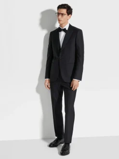 Suits>ZEGNA Trofeo™ 600 Wool and Silk Tuxedo Black