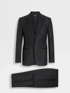 Suits>ZEGNA Trofeo™ 600 Wool and Silk Tuxedo Black