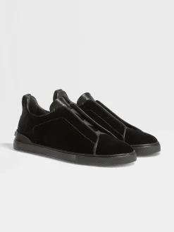 Sneakers>ZEGNA Velvet Triple Stitch™ Sneakers Black