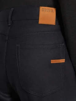 Jeans>ZEGNA Wool and Cashmere Roccia Pants Black