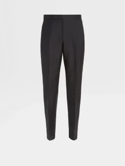 Pants>ZEGNA Wool and Mohair Evening Pants Black