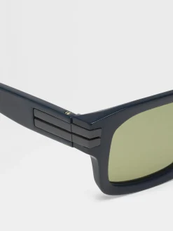 Sunglasses>ZEGNA Acetate Sunglasses Blue