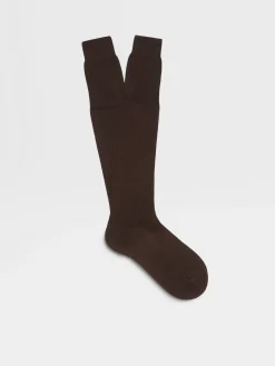 Underwear And Socks|Underwear And Socks>ZEGNA Cotton Socks Brown
