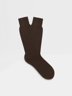 Underwear And Socks|Underwear And Socks>ZEGNA Cotton Socks Brown