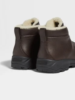 Travel In Style|Boots>ZEGNA Leather Triple Stitch™ Vetta Sneakers Brown