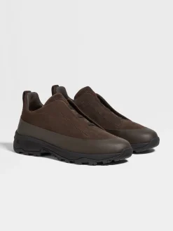Travel In Style|Sneakers>ZEGNA Suede and Leather Triple Stitch™ Monte Sneakers Brown