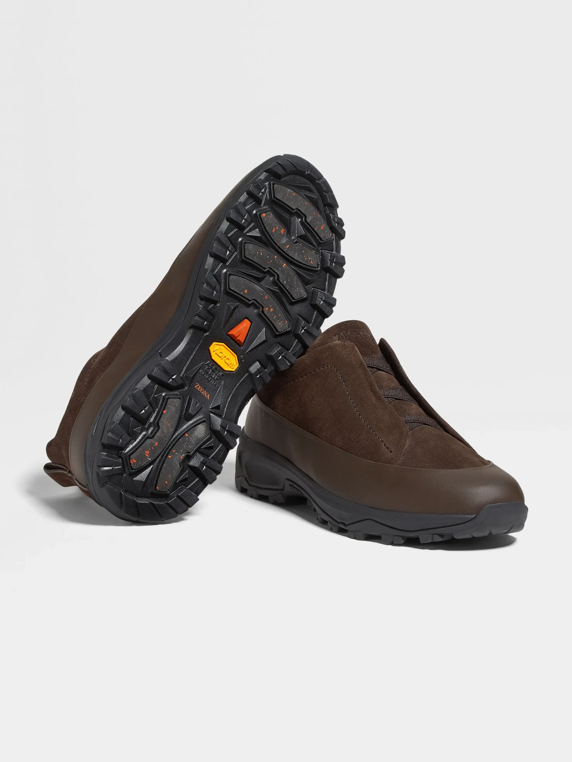Travel In Style|Sneakers>ZEGNA Suede and Leather Triple Stitch™ Monte Sneakers Brown