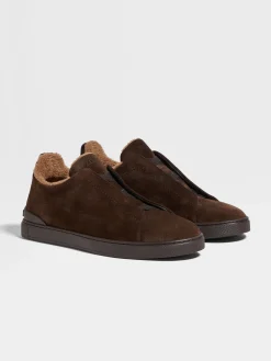 Sneakers>ZEGNA Suede Triple Stitch™ Sneakers Brown