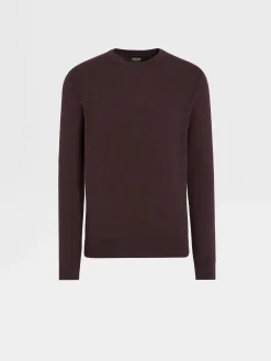 Sweaters>ZEGNA 12milmil12 Wool Crewneck Burgundy