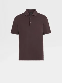 Polo Shirts>ZEGNA Burgundy Mélange 12milmil12 Wool Polo Shirt BurgundyMélange