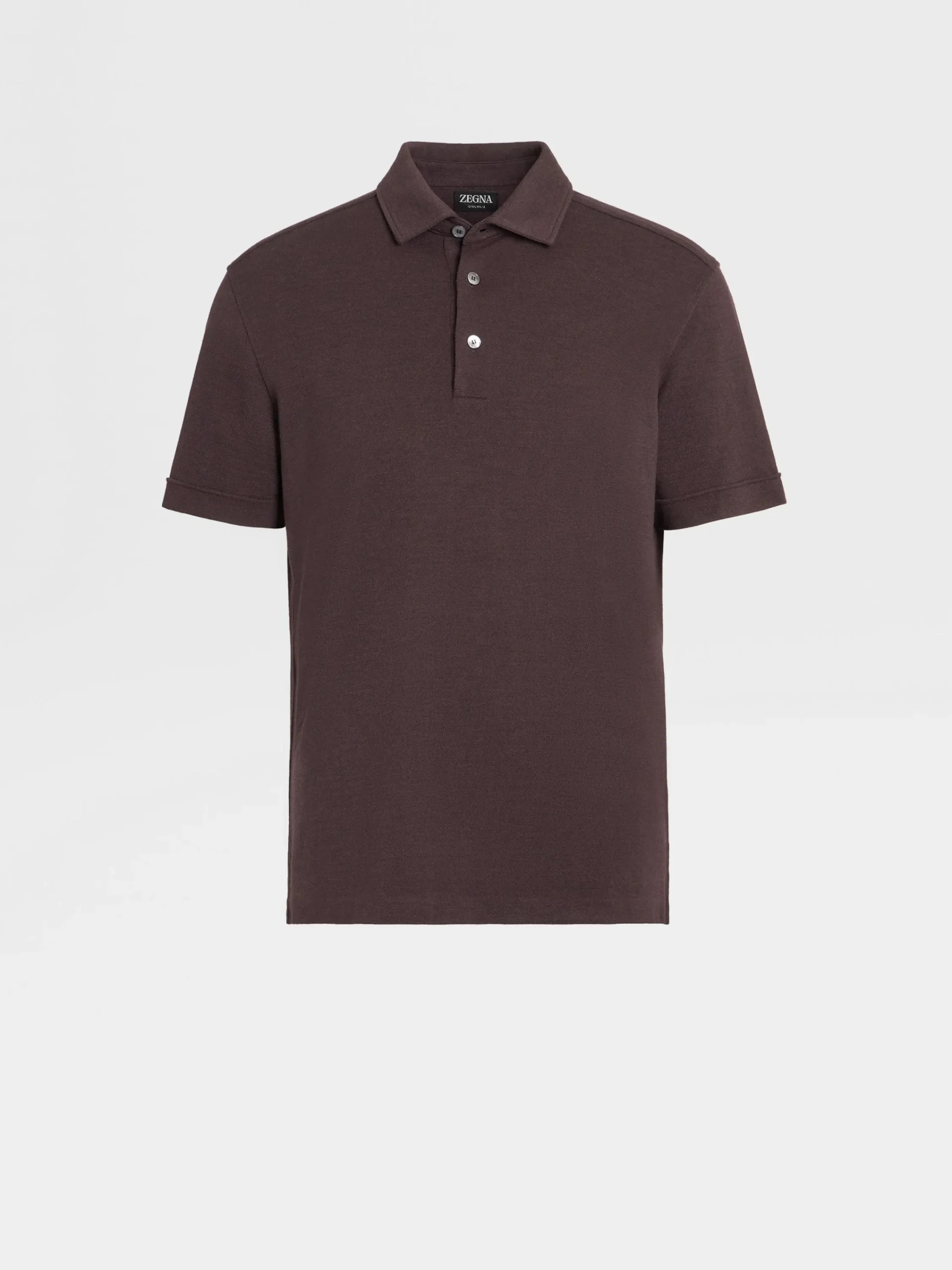 Polo Shirts>ZEGNA Burgundy Mélange 12milmil12 Wool Polo Shirt BurgundyMélange