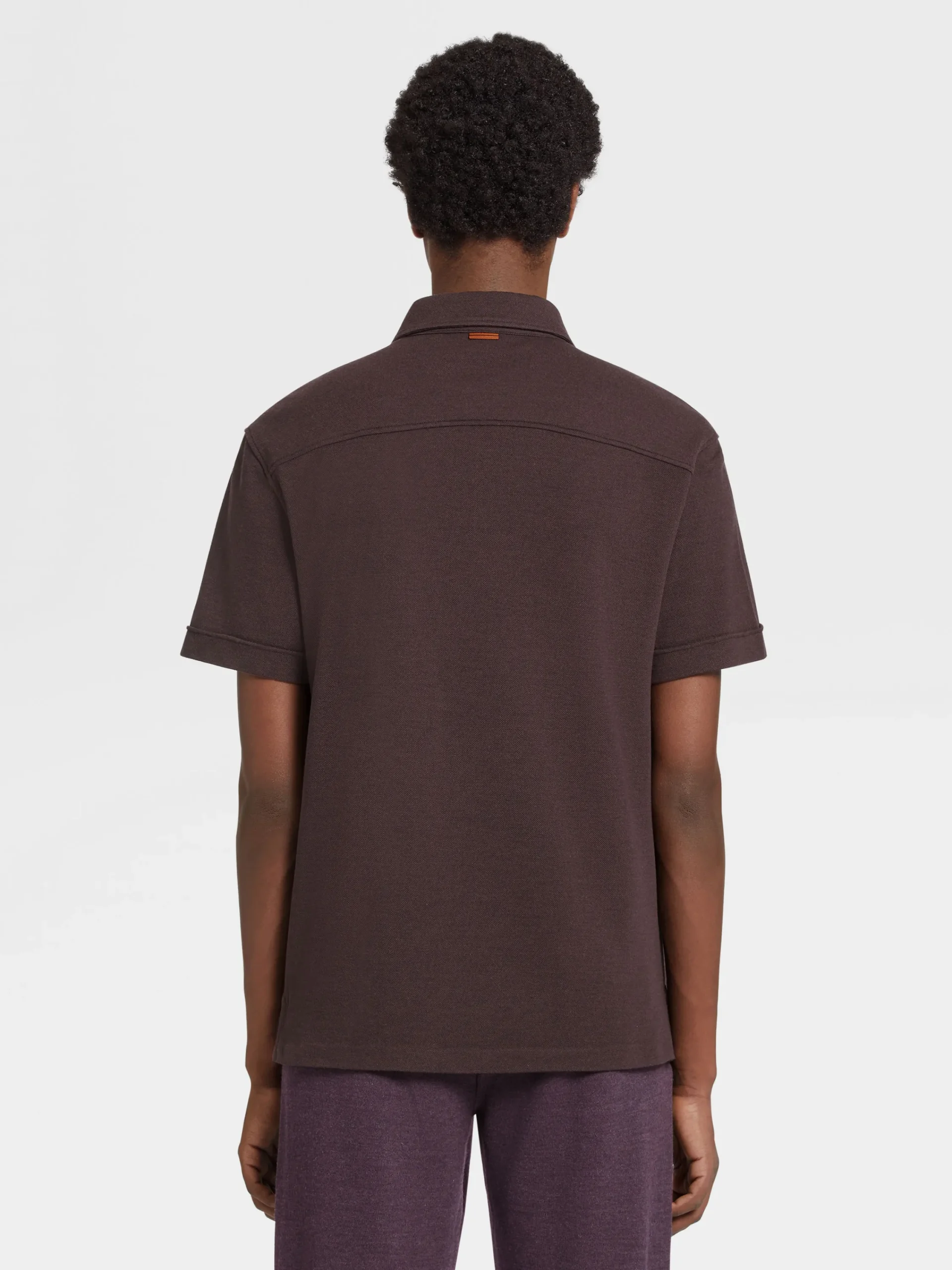 Polo Shirts>ZEGNA Burgundy Mélange 12milmil12 Wool Polo Shirt BurgundyMélange