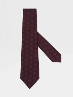 Ties And Bow Ties>ZEGNA Silk Tie Burgundy