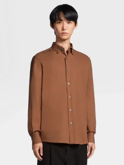 Shirts>ZEGNA Cashco Shirt Foliage