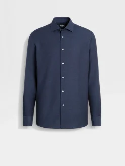 Shirts>ZEGNA Cashco Shirt NavyBlue