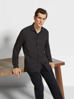 Shirts>ZEGNA Cashco Shirt Black