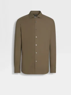 Shirts>ZEGNA Cashco Shirt Khaki