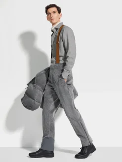 Shirts>ZEGNA Cashco Shirt DarkGrey/NavyBlue