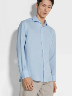 Shirts>ZEGNA Cashco Shirt LightBlue