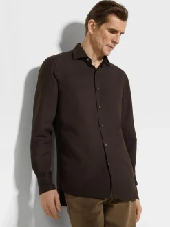 Shirts>ZEGNA Cashco Shirt DarkBrown