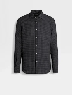 Shirts>ZEGNA Cashco Shirt DarkGrey/Black