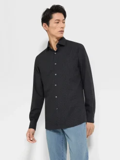 Shirts>ZEGNA Cashco Shirt DarkGrey/Black