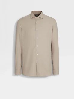 Travel In Style|Shirts>ZEGNA Cashco Shirt LightTaupe