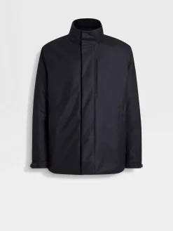Jackets And Coats>ZEGNA Cashmere Field Jacket NavyBlue