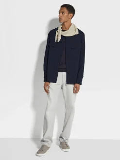 Overshirts And Chore Jackets>ZEGNA Cashmere Overshirt NavyBlue