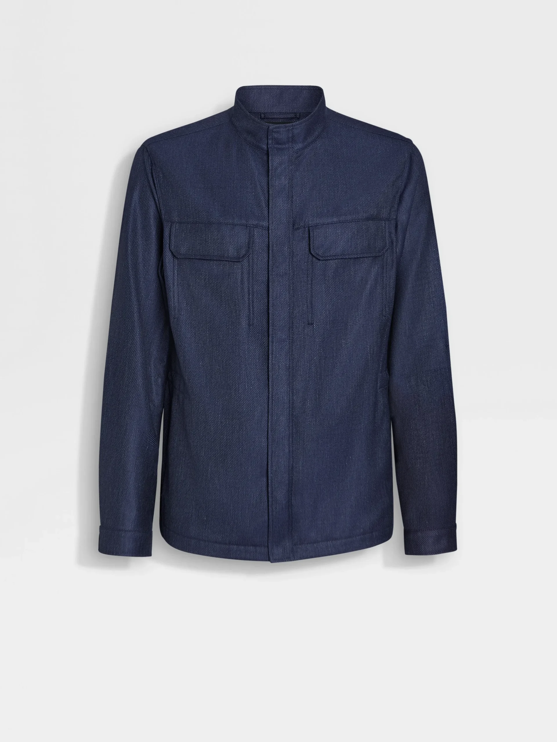 Jackets And Coats>ZEGNA Cashmere Silk and Linen Blouson InkBlue