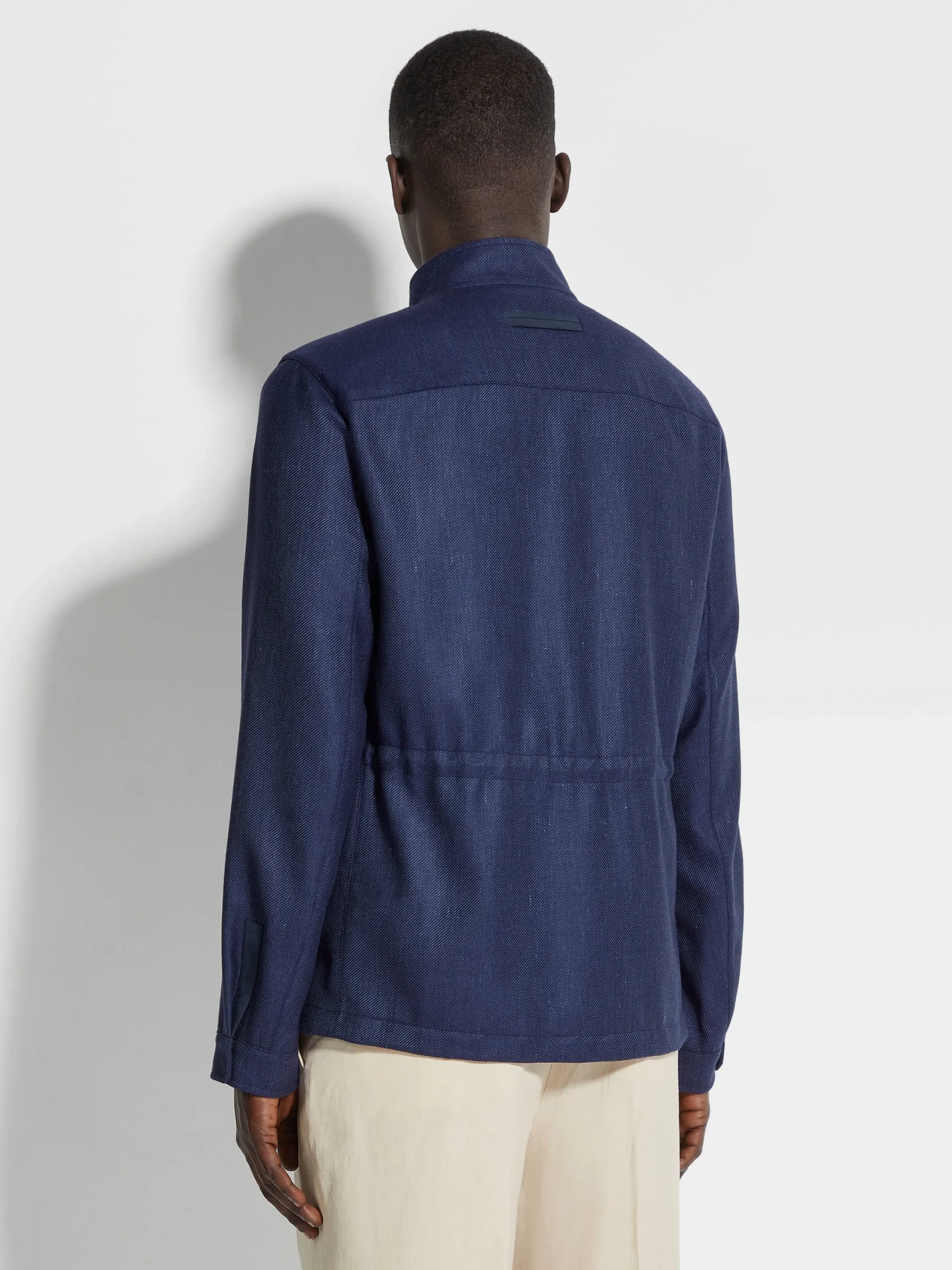 Jackets And Coats>ZEGNA Cashmere Silk and Linen Blouson InkBlue