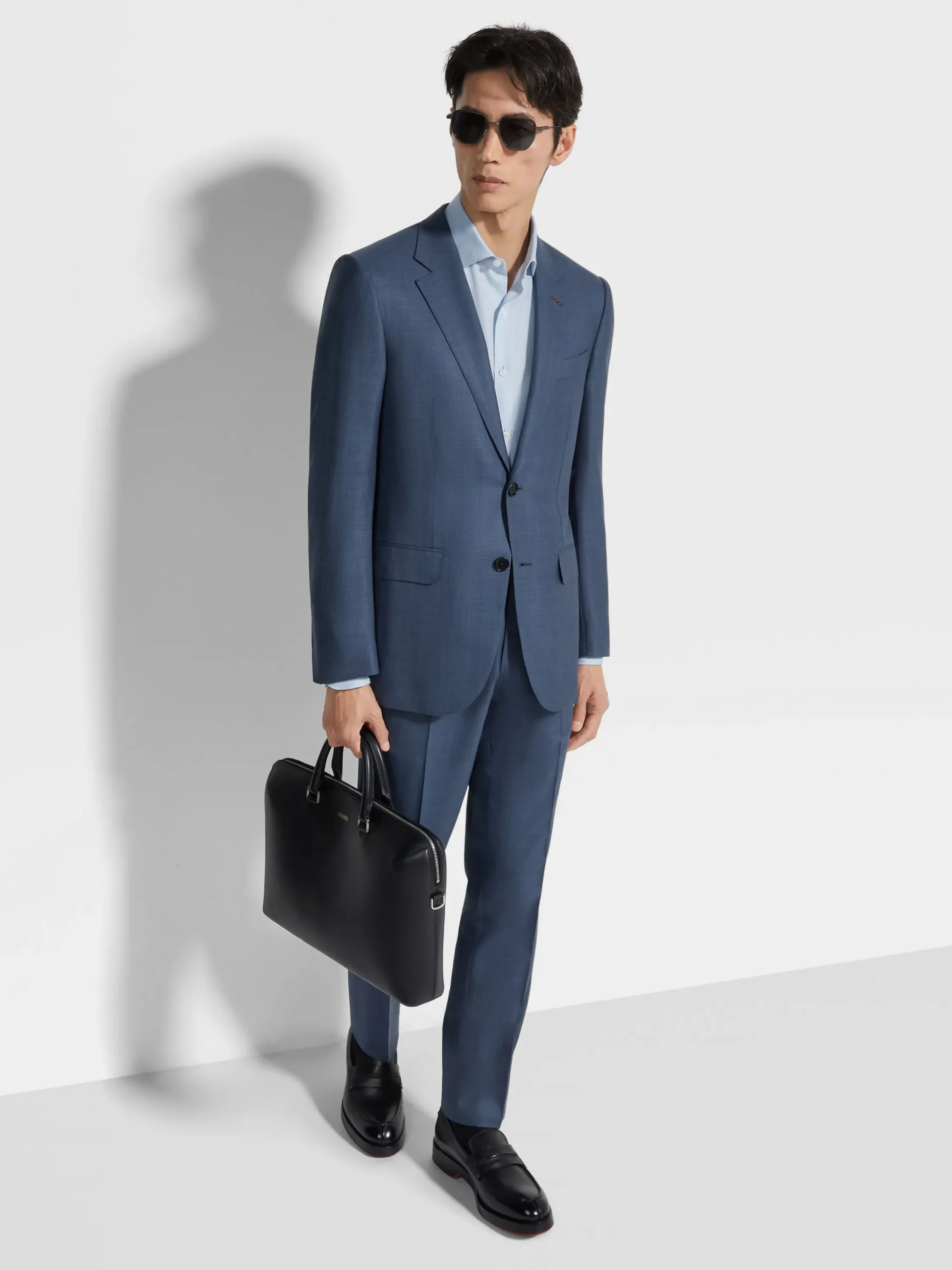 Suits>ZEGNA Dark Avio Blue Centoventimila Wool Suit DarkAvioBlue
