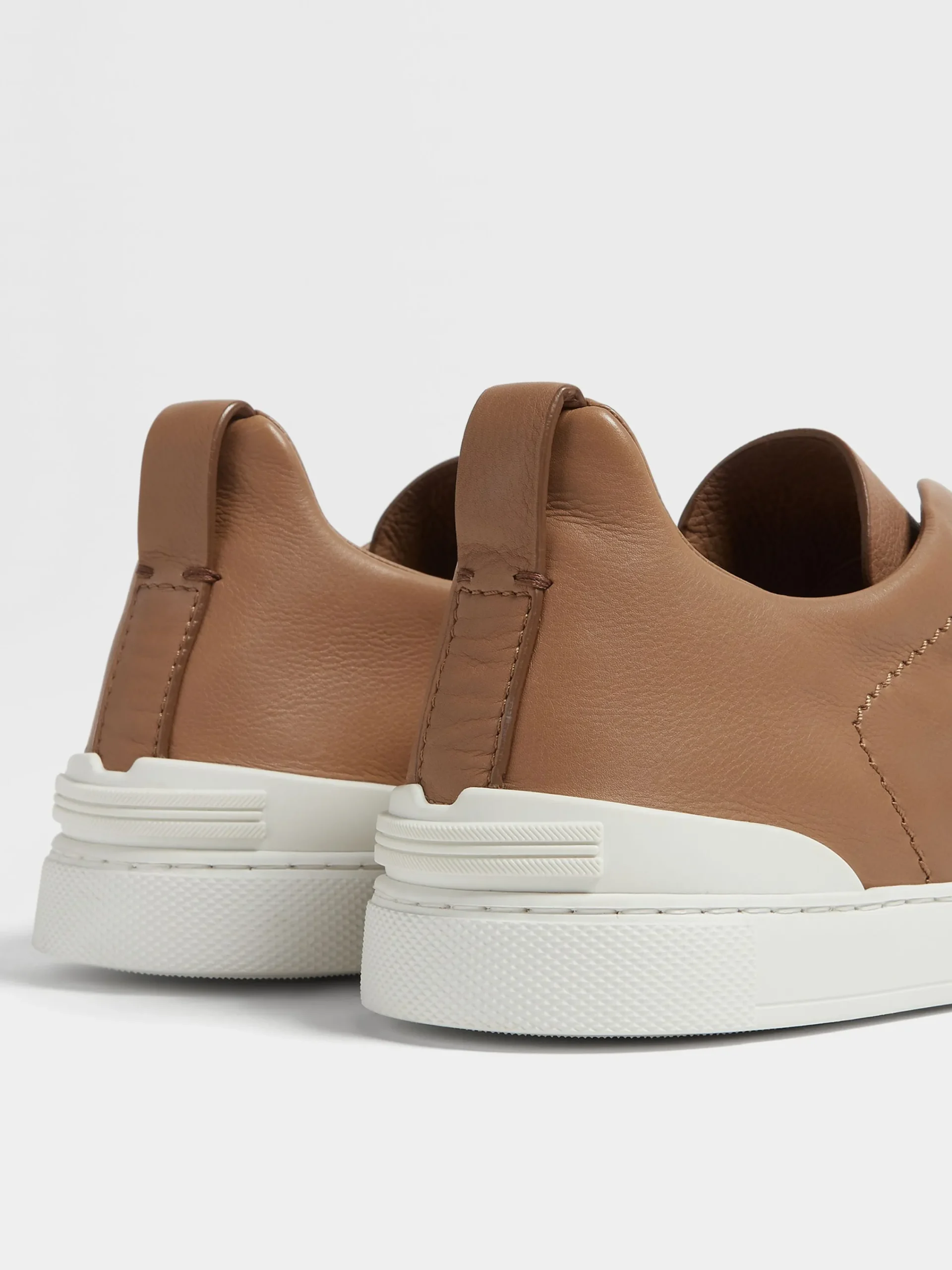 Sneakers>ZEGNA Dark Beige Triple Stitch™ SECONDSKIN Sneakers DarkBeige