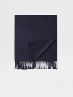 Small Gifts|Soft Accessories>ZEGNA Dark Blue Oasi Cashmere Scarf DarkBlue