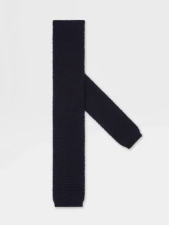 Ties And Bow Ties>ZEGNA Dark Blue Oasi Cashmere Tie DarkBlue