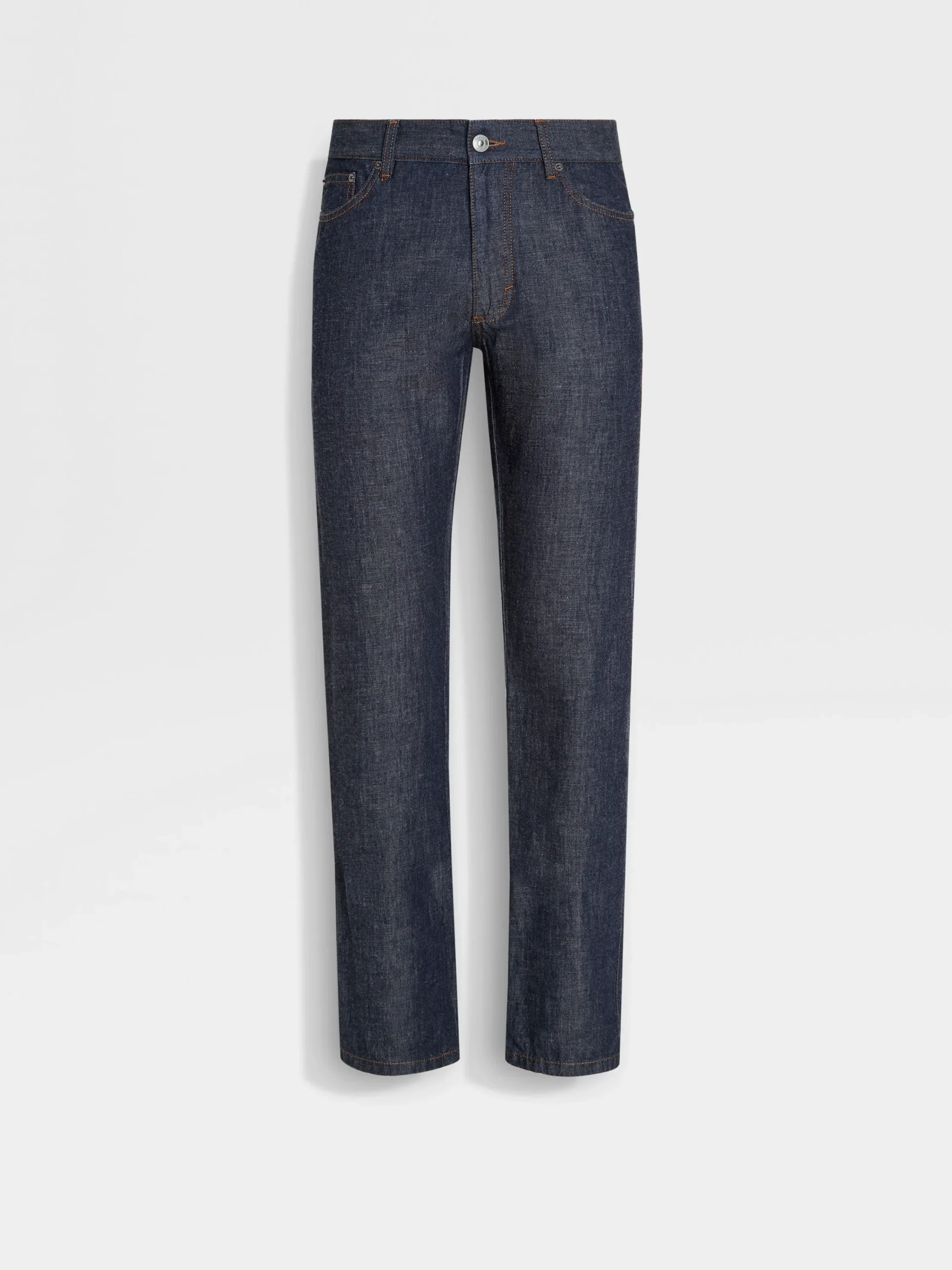 Jeans>ZEGNA Dark Blue Rinse-washed Cotton and Linen Roccia Jeans DarkBlue
