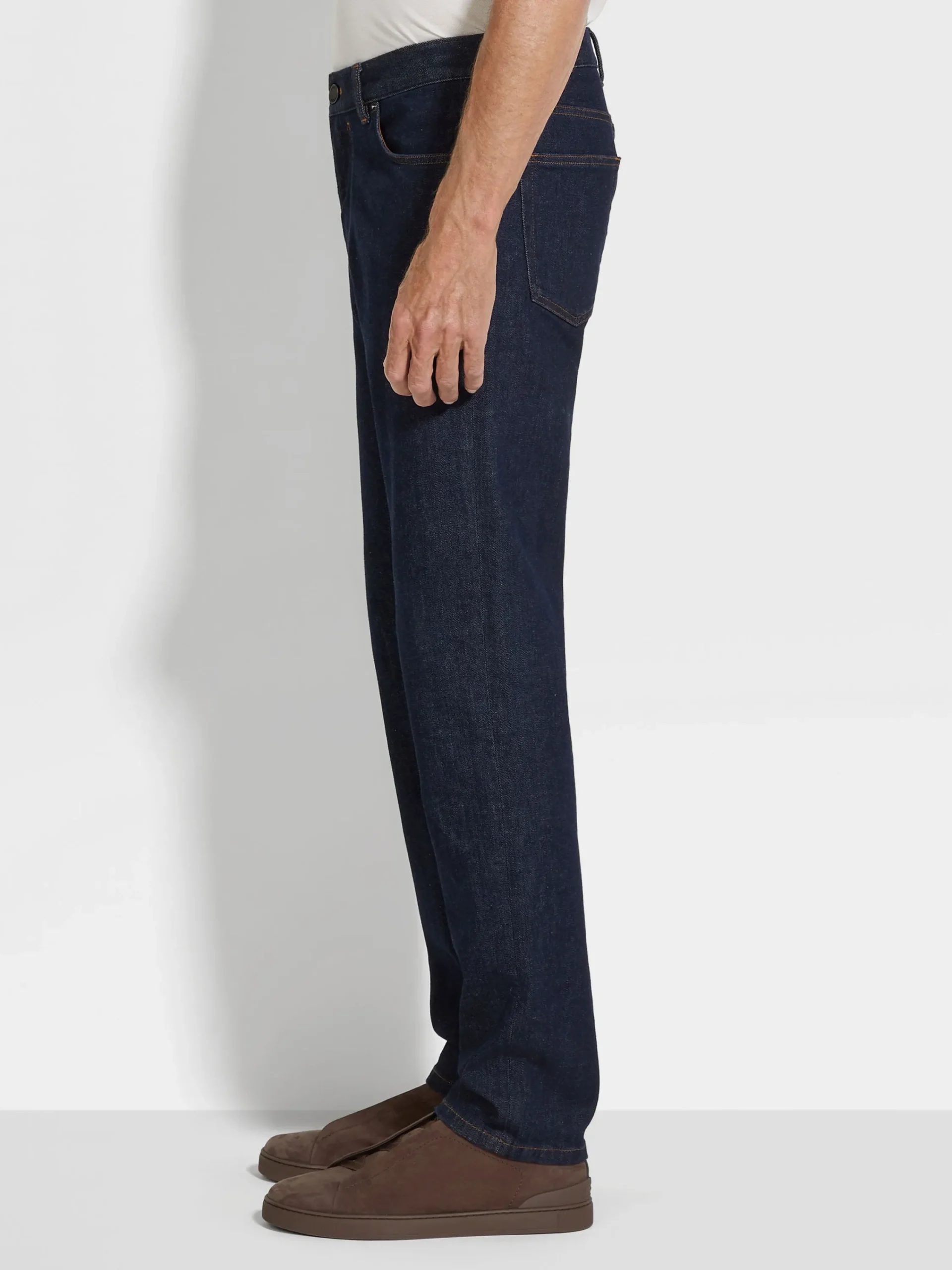 Jeans>ZEGNA Dark Blue Rinse-washed Stretch Cotton Roccia Jeans DarkBlue