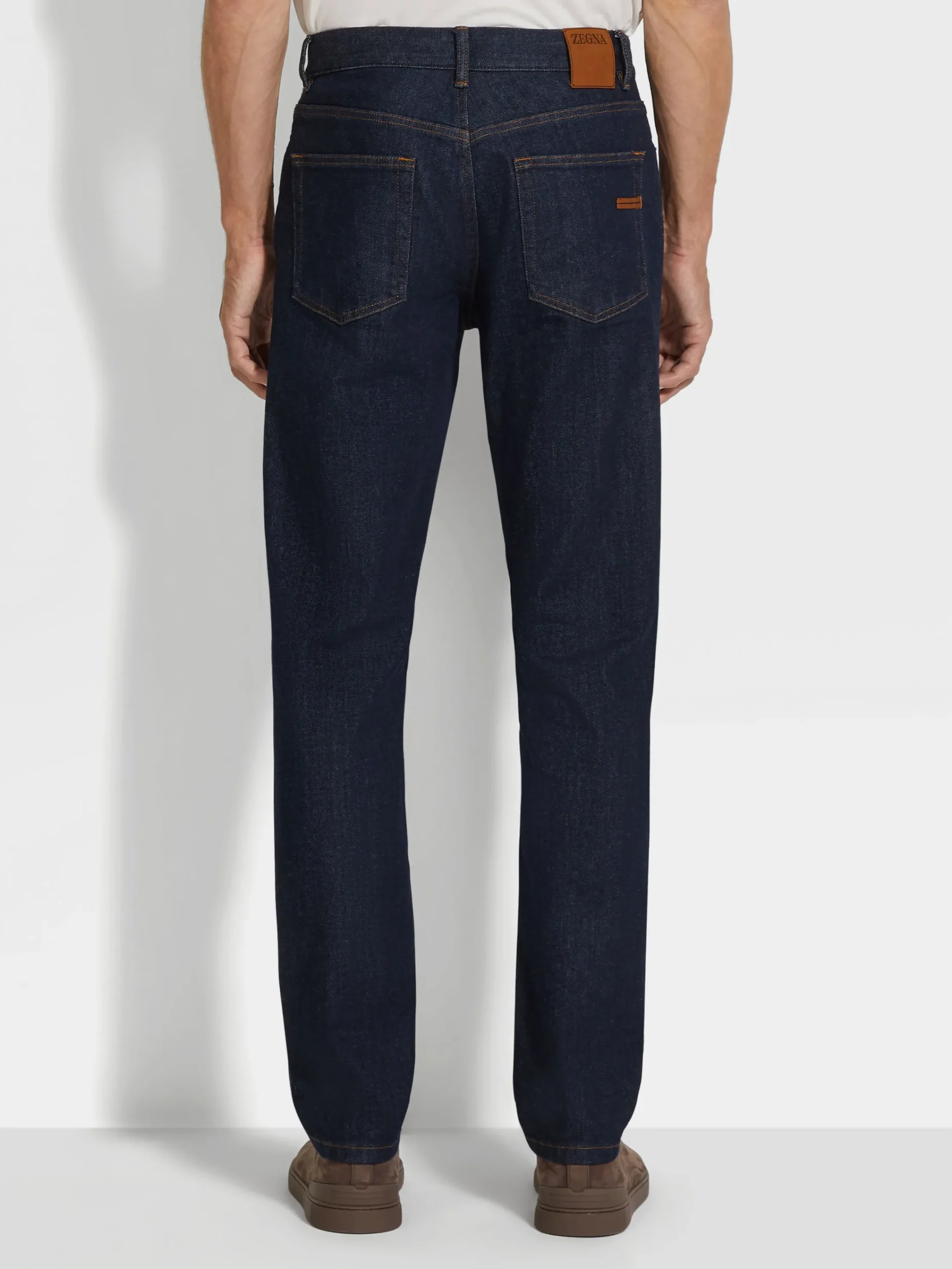 Jeans>ZEGNA Dark Blue Rinse-washed Stretch Cotton Roccia Jeans DarkBlue