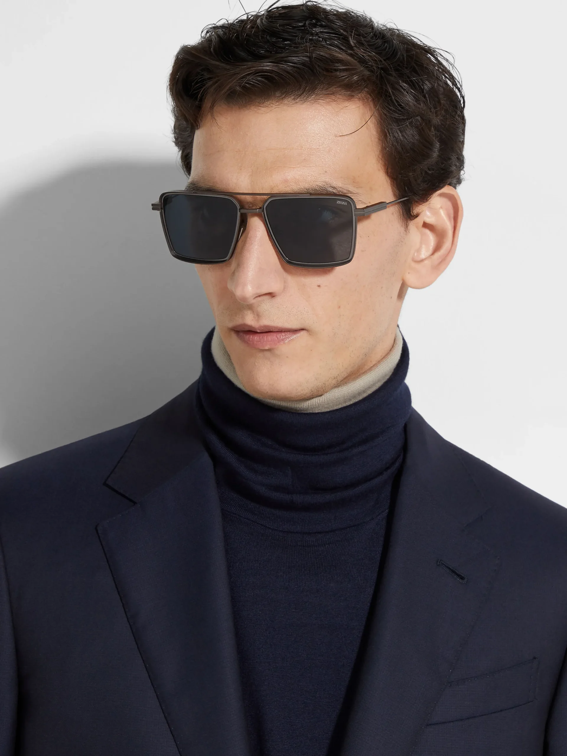 Sunglasses>ZEGNA Dark Bronze Aniline Metal Sunglasses DarkBronzeAniline