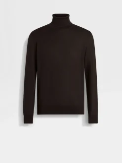 Sweaters>ZEGNA Dark Brown Cashseta Turtleneck DarkBrown