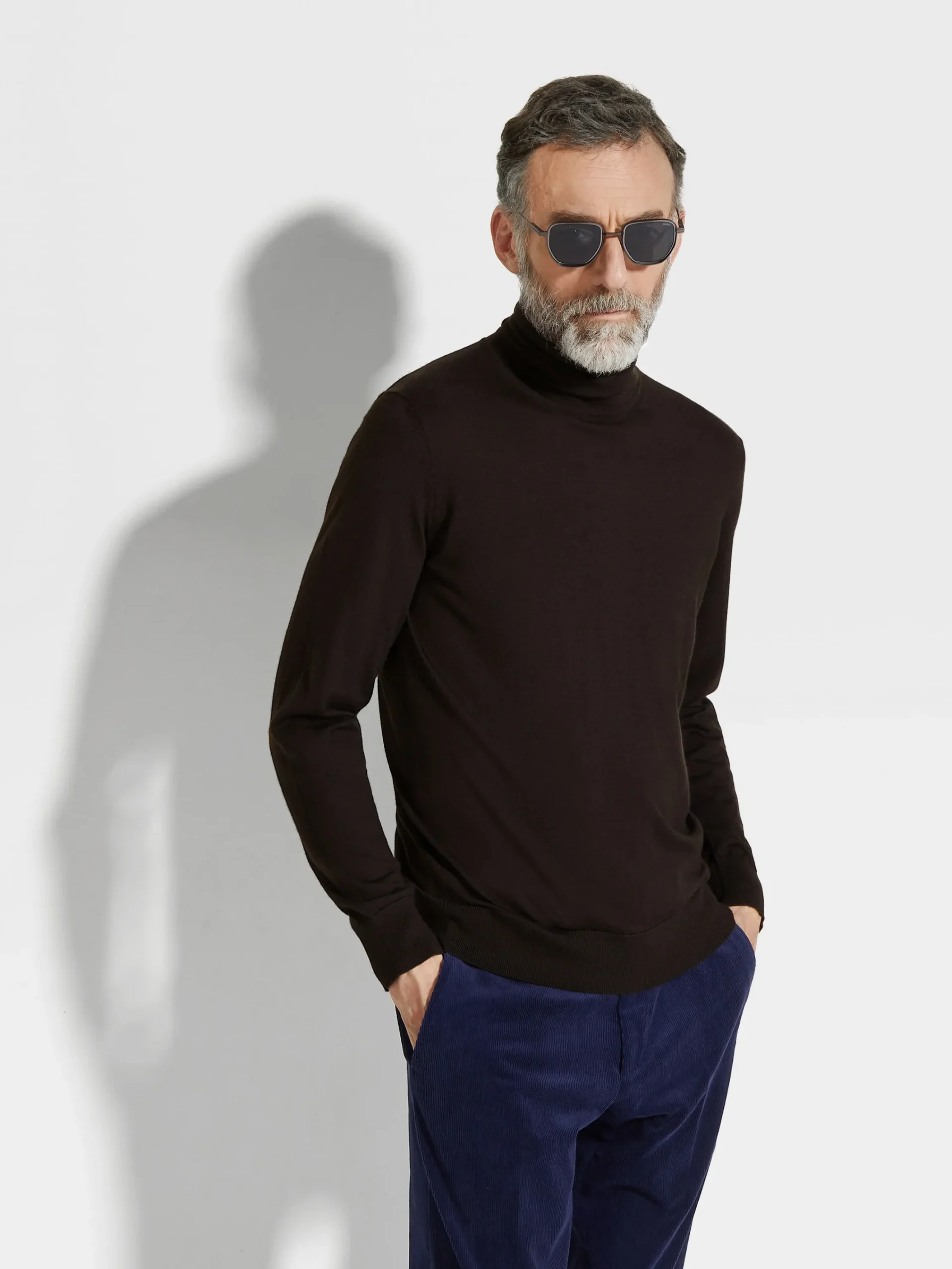 Sweaters>ZEGNA Dark Brown Cashseta Turtleneck DarkBrown