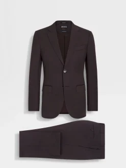 Suits>ZEGNA Dark Brown Centoventimila Wool Suit DarkBrown