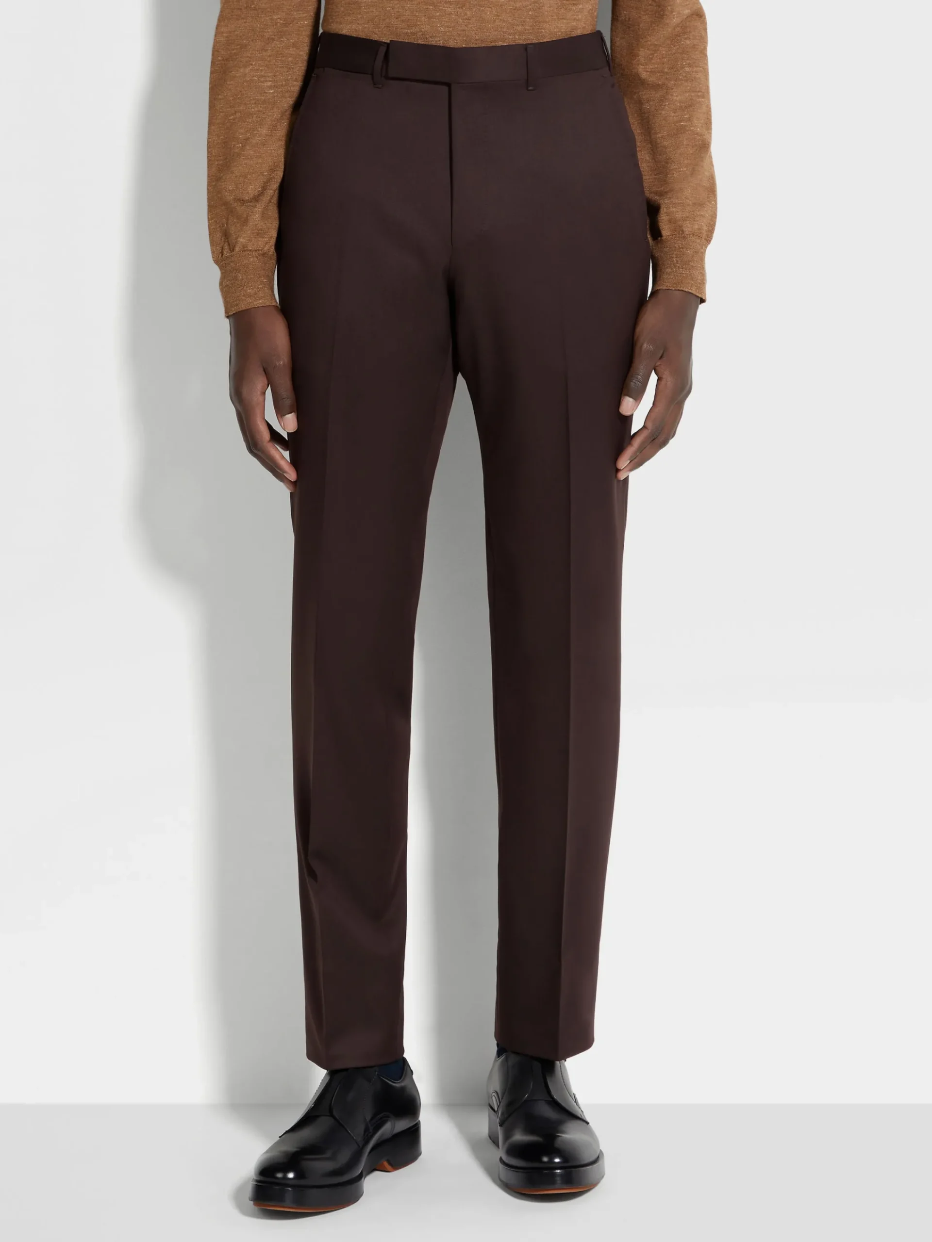 Suits>ZEGNA Dark Brown Centoventimila Wool Suit DarkBrown
