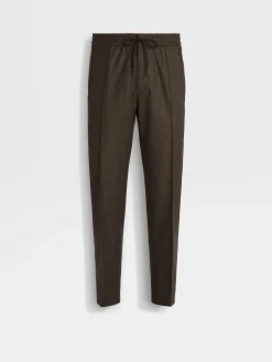 Joggers And Sweatshirts>ZEGNA Dark Brown 15milmil15 Wool Joggers DarkBrown