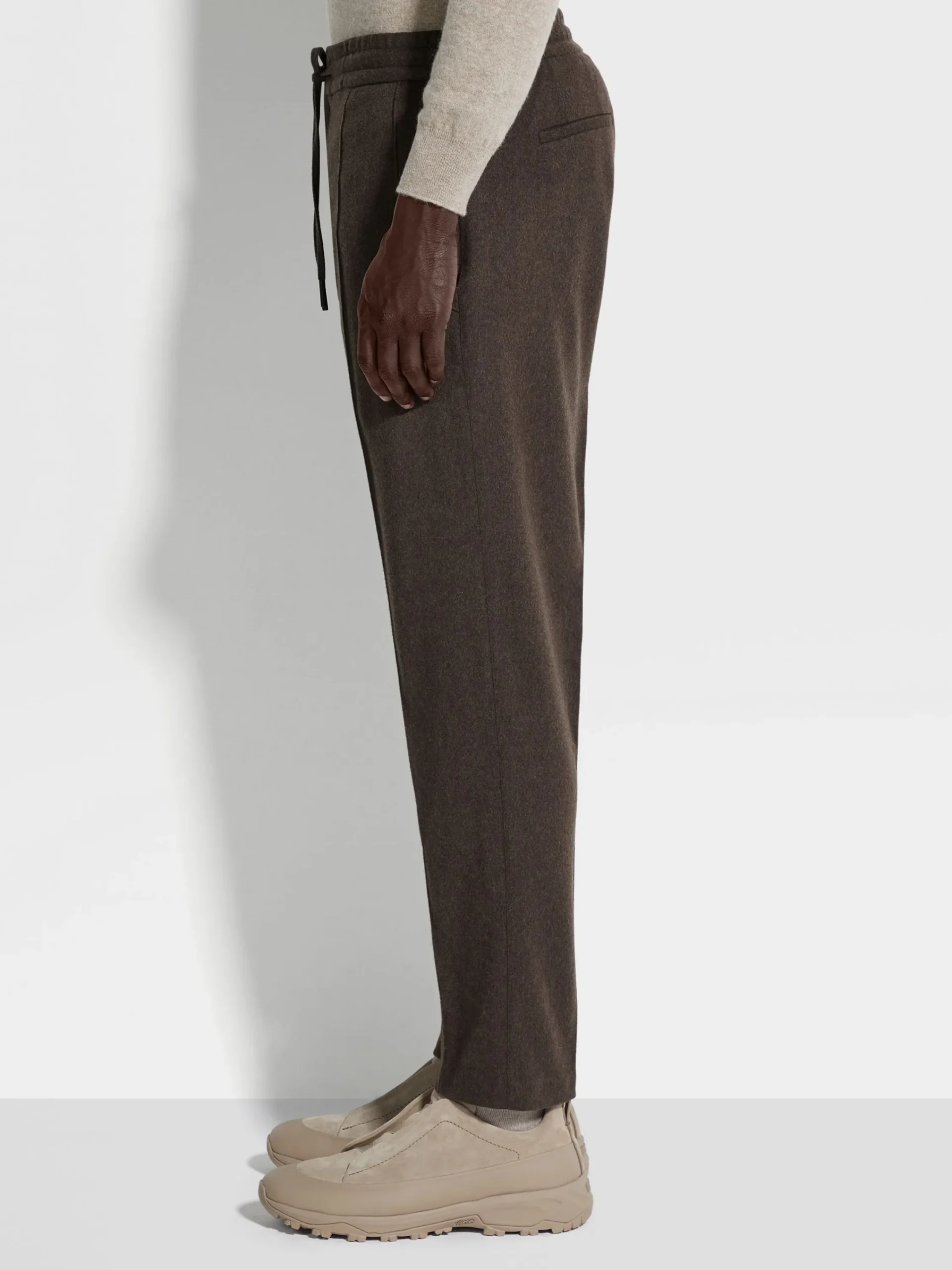 Joggers And Sweatshirts>ZEGNA Dark Brown 15milmil15 Wool Joggers DarkBrown