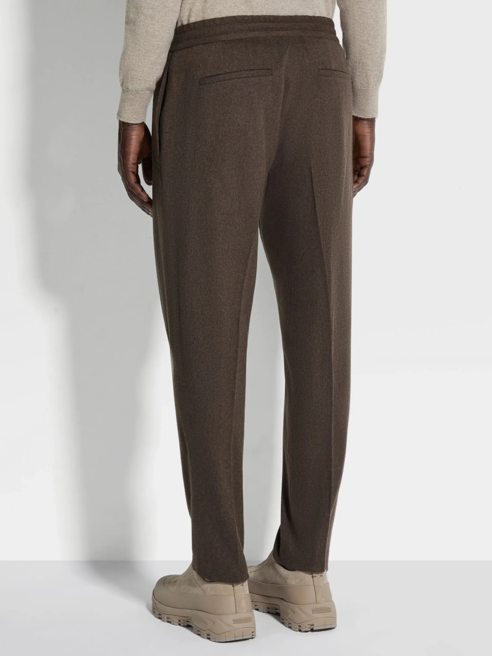 Joggers And Sweatshirts>ZEGNA Dark Brown 15milmil15 Wool Joggers DarkBrown