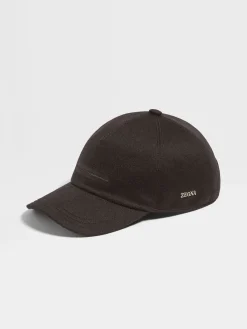 Soft Accessories|Gloves, Scarves And Hats>ZEGNA Dark Brown Oasi Cashmere Baseball Cap DarkBrown