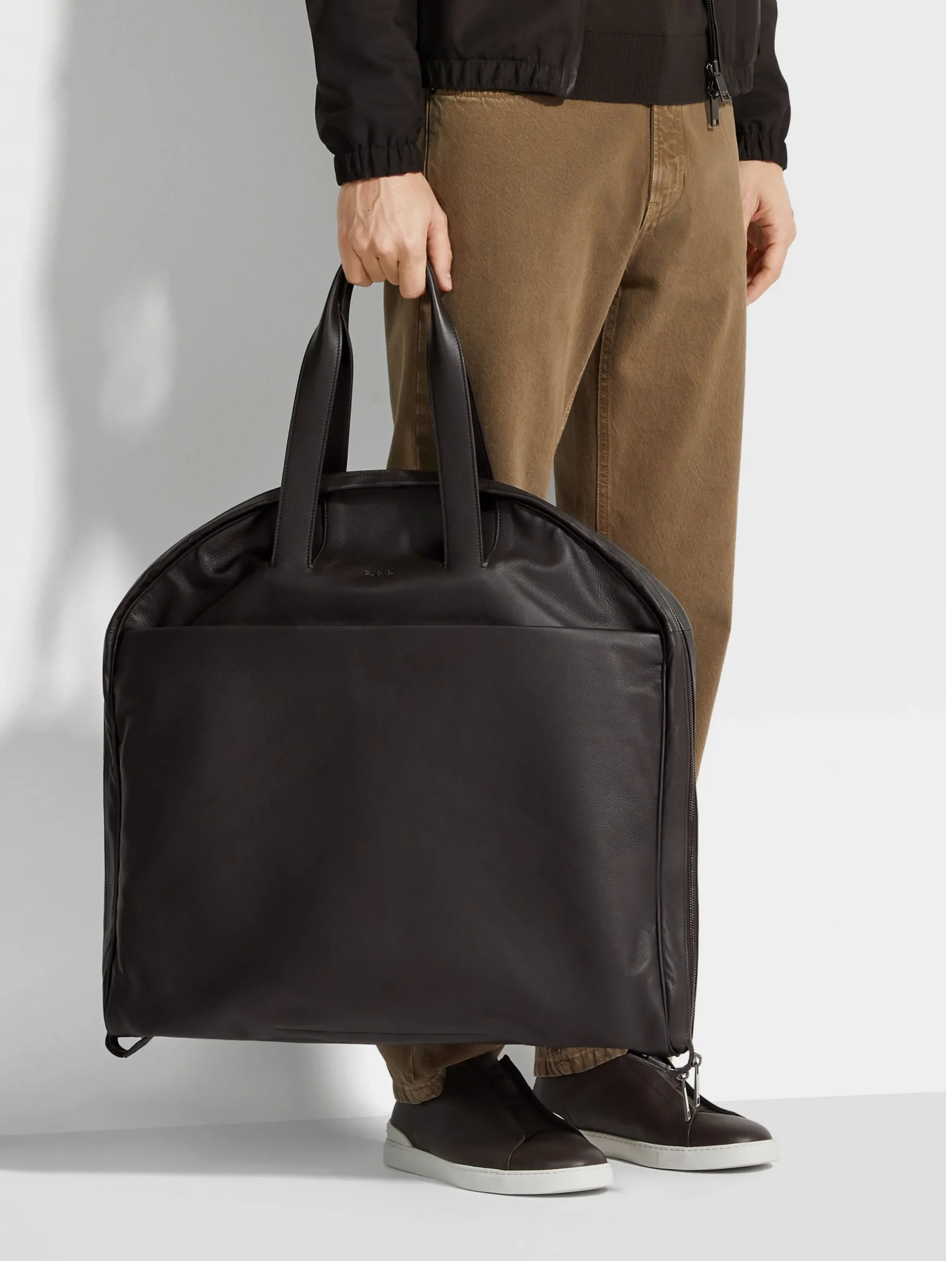 Bags And Wallets>ZEGNA Dark Brown SECONDSKIN Garment Bag DarkBrown