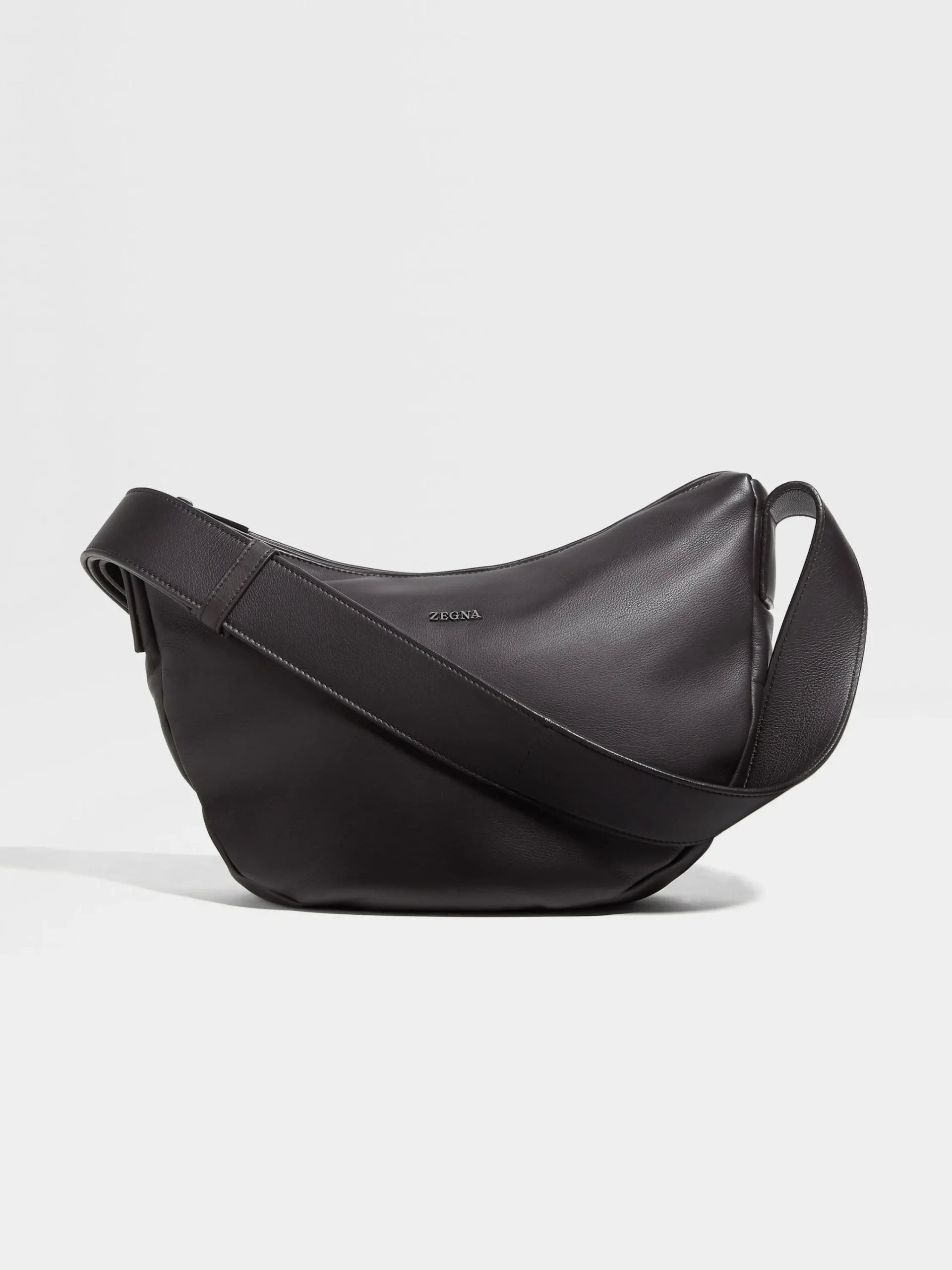 Travel In Style|Bags And Wallets>ZEGNA Dark Brown SECONDSKIN Hobo Panorama Micro Bag DarkBrown
